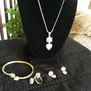 Necklace, earrings, bracelet, ring